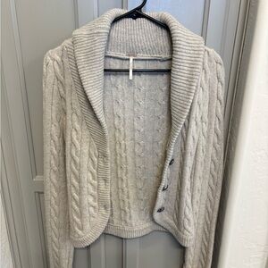 Free People Cable Knit Cardigan Sweater